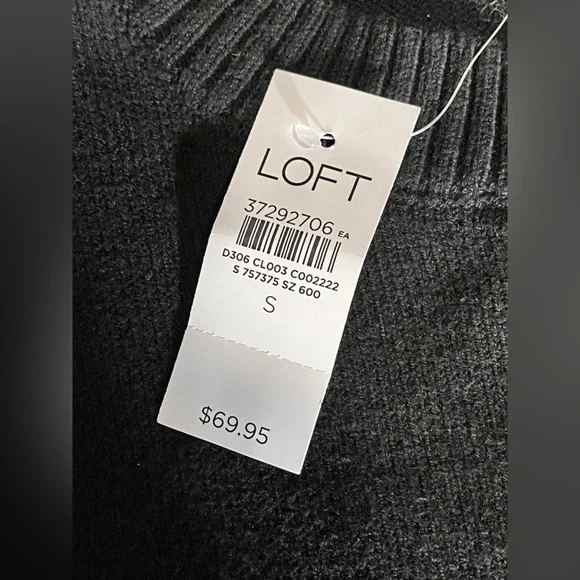 LOFT Classic Black Crew Neck Tunic Sweater Small NWT - Picture 8 of 10